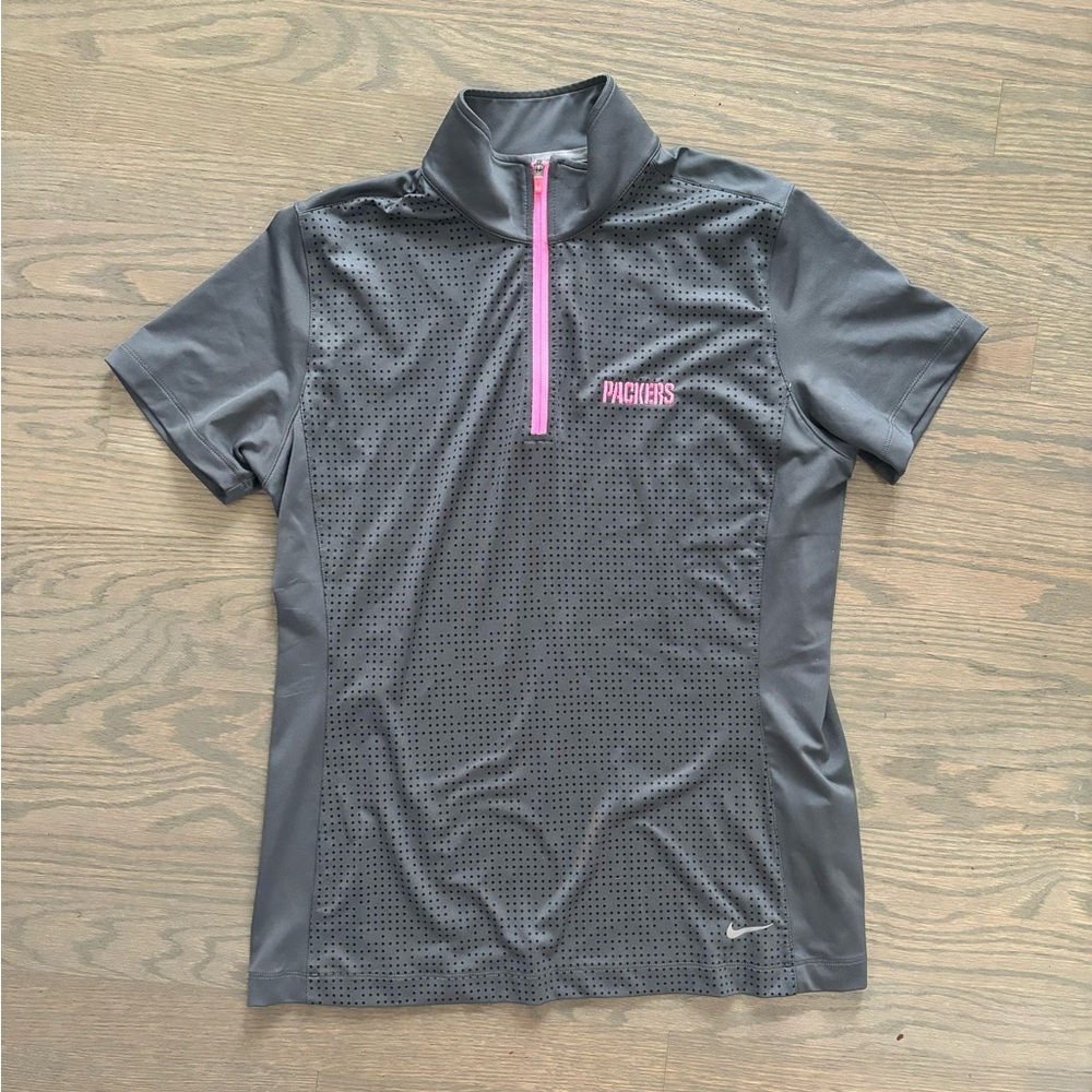 Packers Nike Golf Dri Fit Grey Pink Women’s Top size Medium NWOT